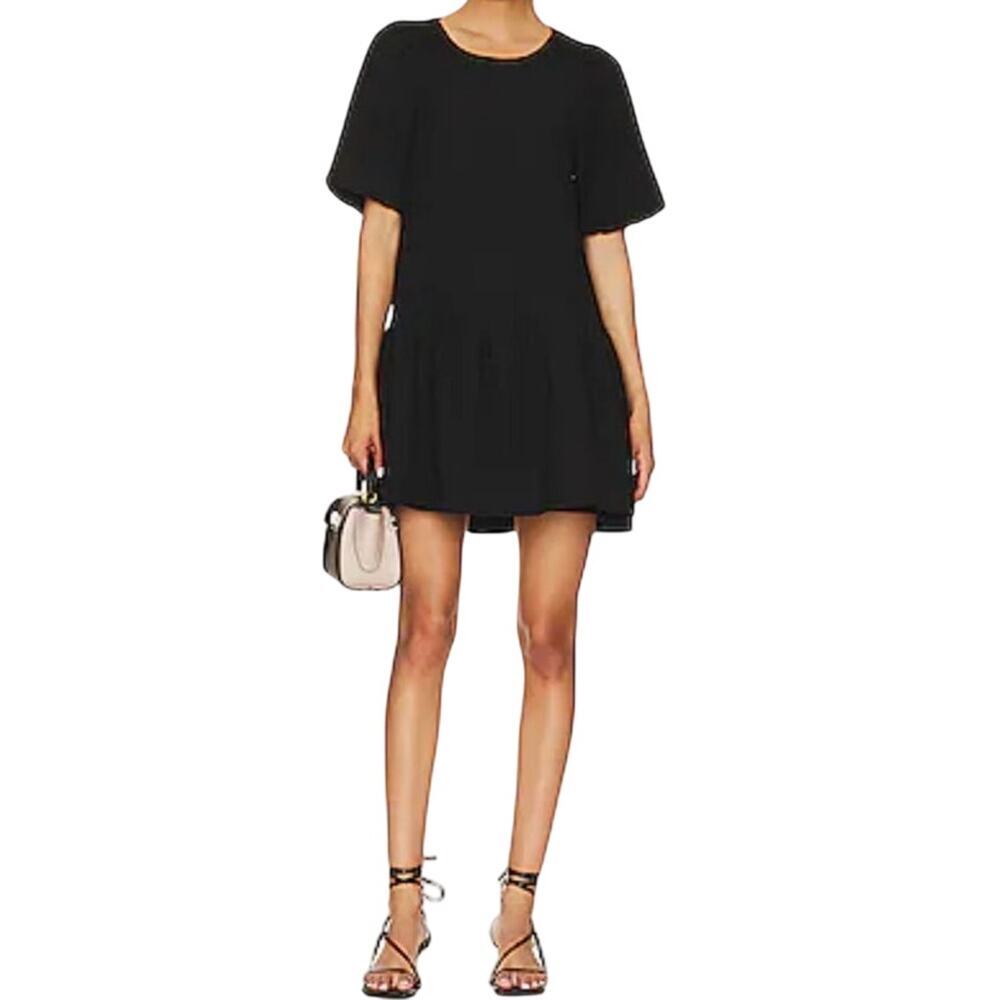Steve Madden Abrah Textured A-Line Puff Sleeve Mini Dress Size XS